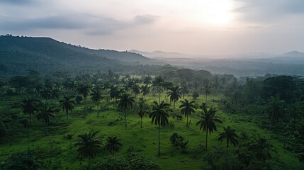 Sierra Leone landscape palm beaches and rainforests beautiful nature view