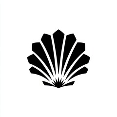 Abstract line scallop shell logo.