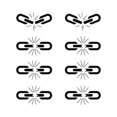 Broken chain link representing weakness and vulnerability