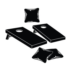 Cornhole game set with boards and bean bags for outdoor fun