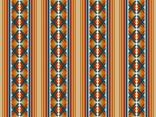 An endless repeating pattern with vertical lines featuring ethnic geometric motifs.