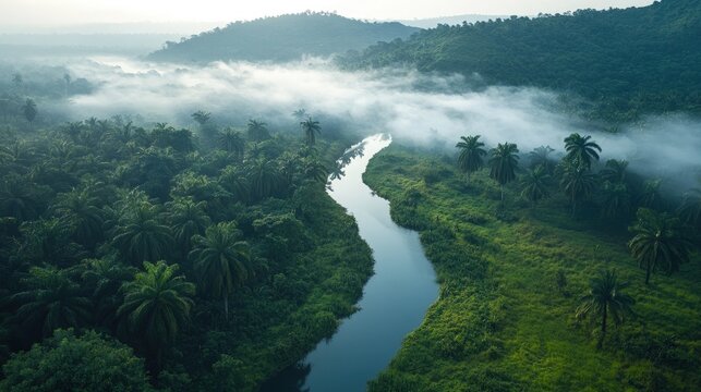 Togo landscape palm-lined coast and plateaus beautiful nature view