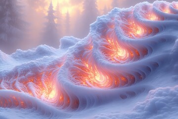 Mountain erupting fire.