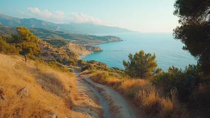 Cyprus landscape Mediterranean coast and Troodos Mountains beautiful nature view