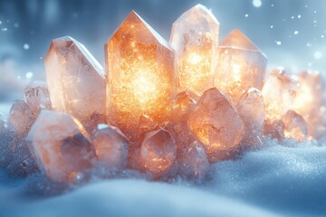 Crystals shining in the snow.