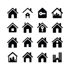 Collection of house icons, real estate concept design
