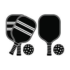 Pickleball paddles and balls for sport and recreation