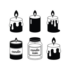 Candle icons for decoration and celebration design