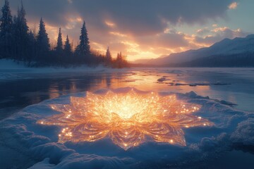 Snowflorer on frozen lake.