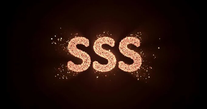 Glowing SSS Letters Revealed with Sparkling Particles Animation.