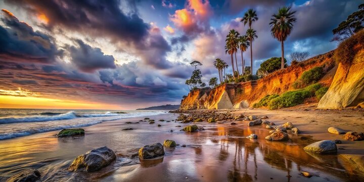 Eroded Butterfly Beach, Montecito, California: King Tide's Surreal Impact