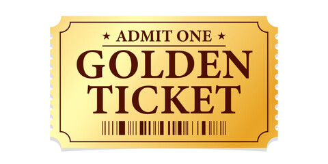 Luxury gold ticket and coupon template vector isolated.

