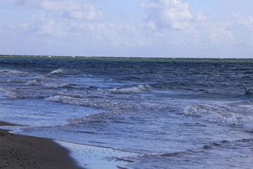 Landscape photo from the northernmost point of Denmark - Cape Grenen, showing where two seas (the North and the Baltic) meet