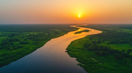 Mali landscape Sahara and Niger River delta beautiful nature view