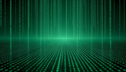 Matrix Code Rain – Abstract Digital Binary Data Stream.