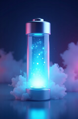 3D render of an energy storage capsule (futuristic battery)