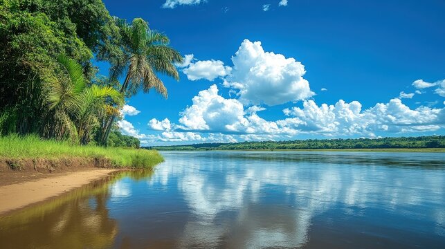Paraguay landscape Chaco plains and Parana River beautiful nature view