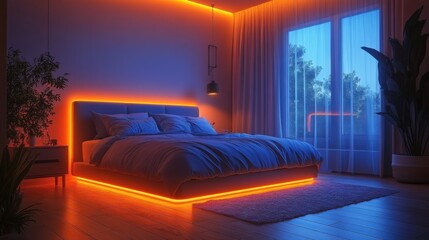 Cozy Senior Bedroom With Smart Lighting and Ergonomic Design for Comfort and Relaxation