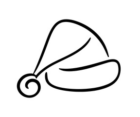 Vector Santa Claus Hat outline icon doodle sketch 
