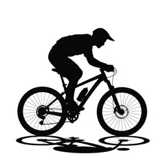 Obraz premium Dynamic mountain biking silhouette vector illustration for extreme sports and adventure graphics vector