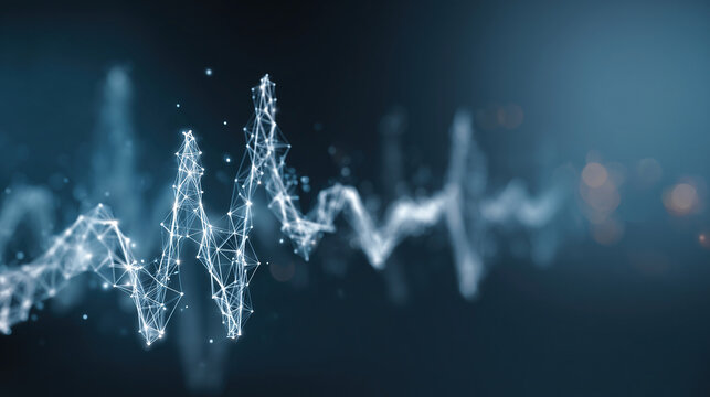 Medical heartbeat monitor interface with glowing ECG lines and futuristic HUD display