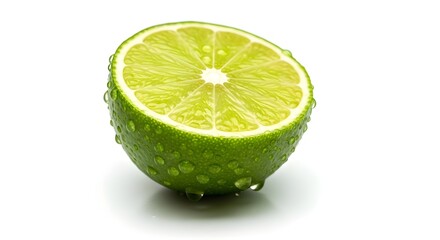 Juicy Lime Slice With Water Droplets