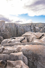 Natural background of large sea stones