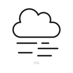 Fog line icon. Cloud sign / symbol. Weather forecast & climate concept. Isolated on a white background. Editable stroke. Flat design. Vector illustration.