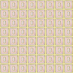 Seamless grid of nested rectangles. Repeating geometric pattern in soft color.