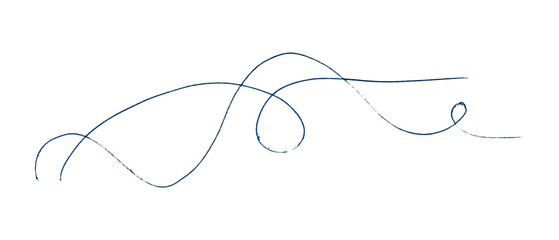 Blue Pencil Underline - Hand drawn horizontal chalk, marker or pencil lines. Design element for...