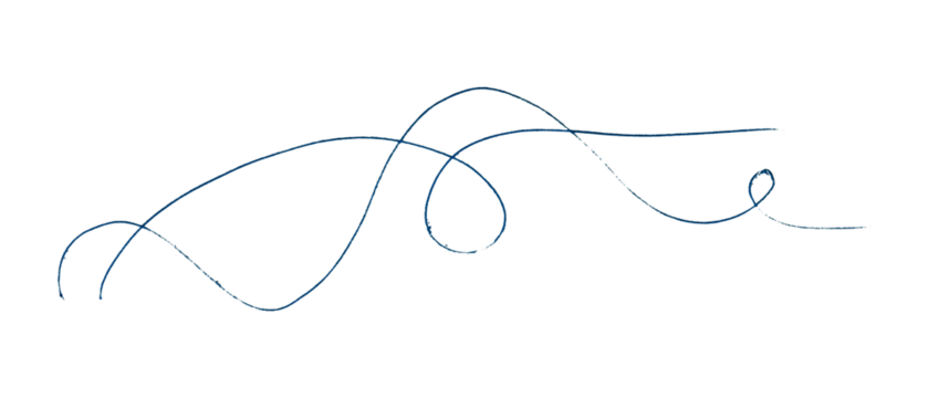 Blue Pencil Underline - Hand drawn horizontal chalk, marker or pencil lines. Design element for emphasis, text lines and decoration. Set on transparent background.