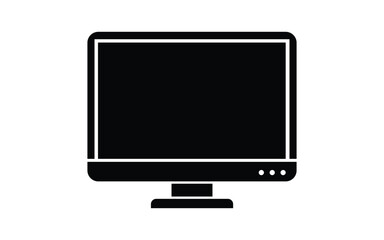 Black and White Illustration of a Modern Computer Monitor Screen