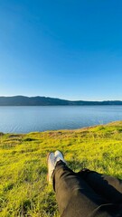 Resting near sea shore