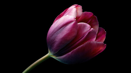 Purple tulip on dark bg