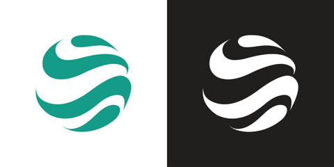 Modern abstract logo - Abstract Wave Sphere Logo &ndash; Modern Global and Water Symbol
