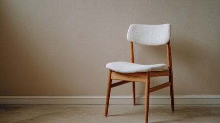 Obraz premium Wooden chair in a minimal room