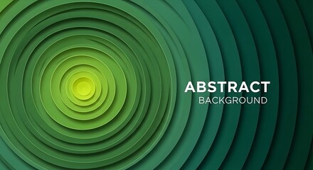 Abstract Green Concentric Circles Background Design.