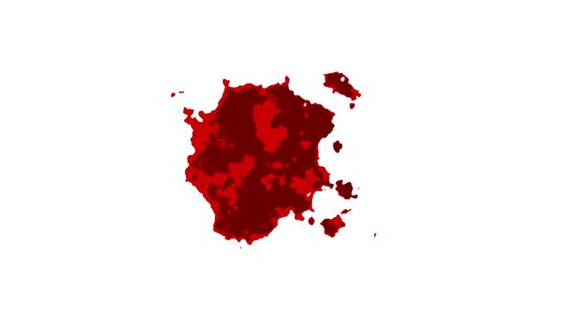 Splatter splash effect, red blood splatter element, stains animation effect, paint splash prekeyed blood splash with splashes red fluid splash transition on white screen background.