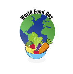World Food Day celebration design for October 16th
World Food Day. Post featuring fruits and vegetables.