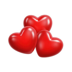 Fototapeta premium Hearts cluster red symbols love romance valentine's day celebration romantic gesture isolated on transparent background