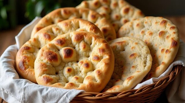 Savor the Richness Assorted Indian Breads Naan Roti Paratha Authentic Cuisine Culinary Delights Explore Traditional Flavors Feast Foodie Heaven 4k Video