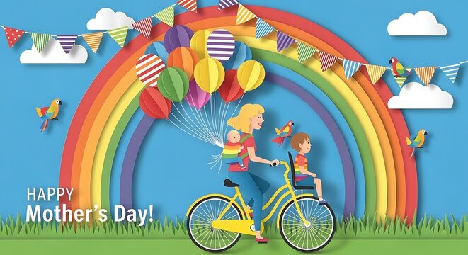 Mothers Day Celebration - A Colorful Bicycle Ride. - Powered by Adobe