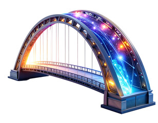 Obraz premium Futuristic Digital Bridge in an Abstract Cosmic Network