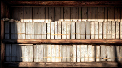 Rows of aging boxes in endless archive shelves under soft light, symbol of remembrance, Holocaust Remembrance Day concept.