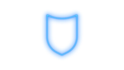Glowing neon shield icon isolated on transparent background. Security symbol. Protection. Safety sign. Defense. Privacy.