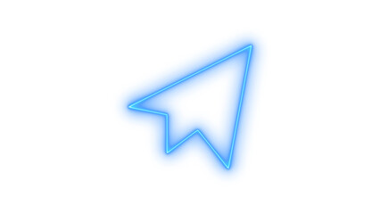 Glowing neon paper airplane or send message icon isolated on transparent background. Communication. Messenger. Chat. Social media. App.