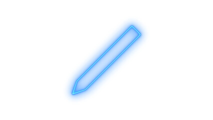 Glowing neon pencil icon isolated on transparent background. Writing tool. Editing control. Creative design. Learning symbol. Digital UI element.