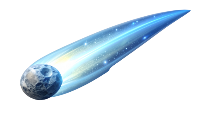 Cosmic Comet with Blazing Tail in Deep Space Digital Art