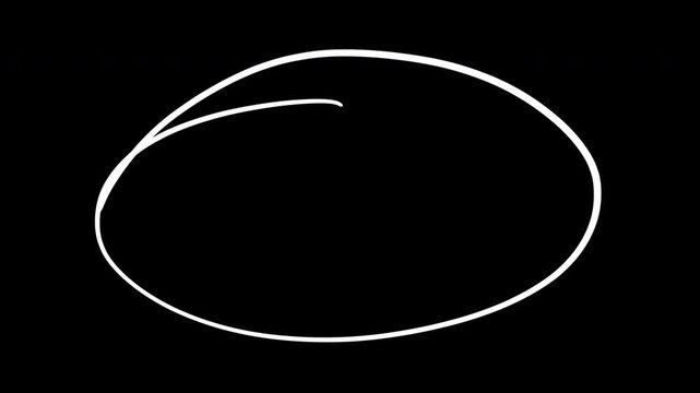Animation hand drawn circle frames line. doodle marker drawing