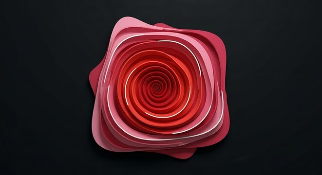 Abstract Red Swirl on Dark Background.